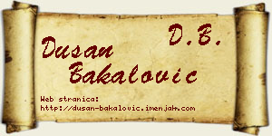 Dušan Bakalović vizit kartica